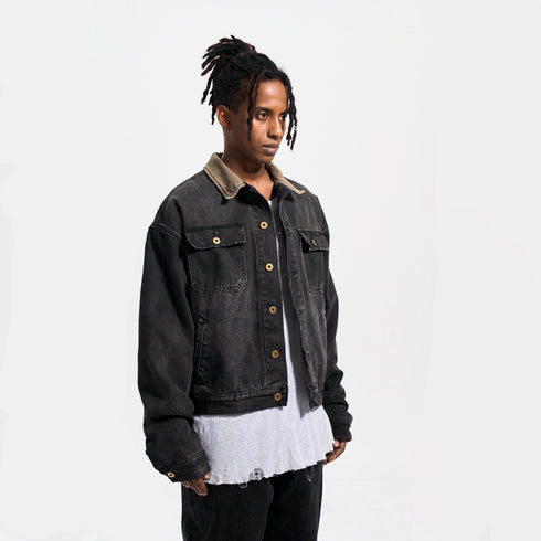 COLLARED DENIM JACKET