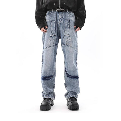 DISTRESSED PATCH JEANS