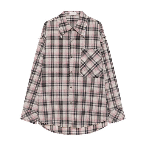 DISTRESSED PINK FLANNEL