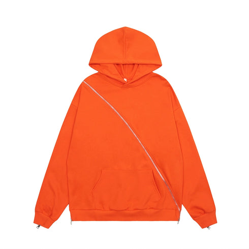 CROSSWISE ZIPPER HOODIE