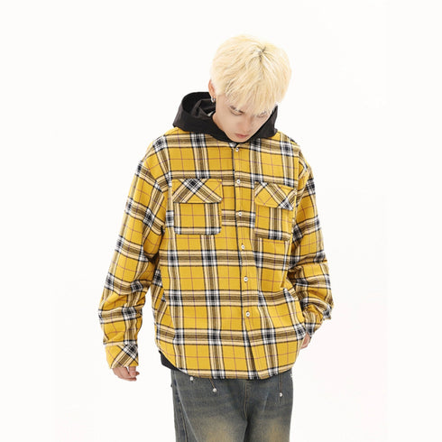 PLAID BUTTON-UP JACKET