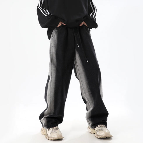 DISTRESSED STRIPE JEANS