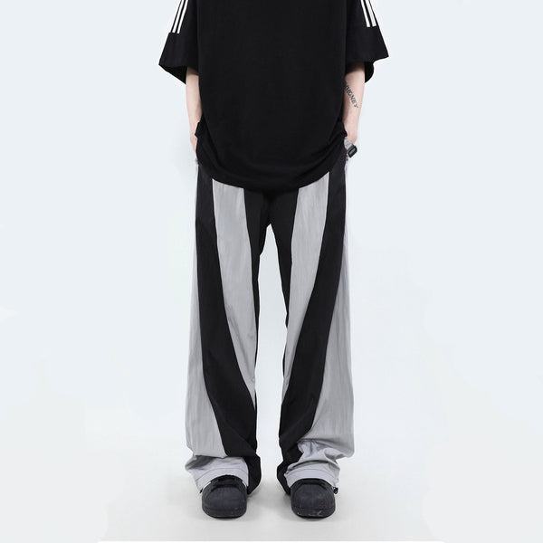 CONTRAST NYLON PANTS