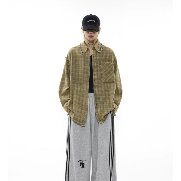 DISTRESSED PLAID FLANNEL