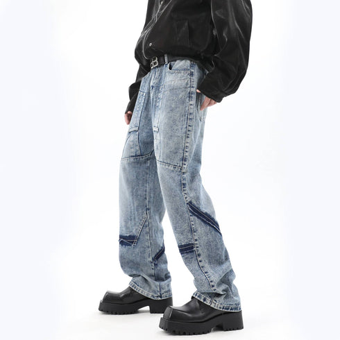 DISTRESSED PATCH JEANS