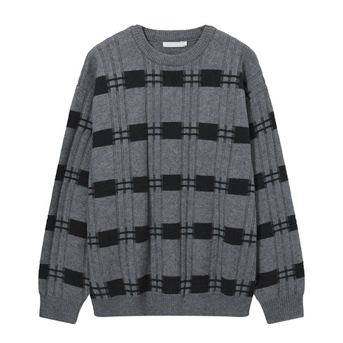 PATTERNED PLAID SWEATER