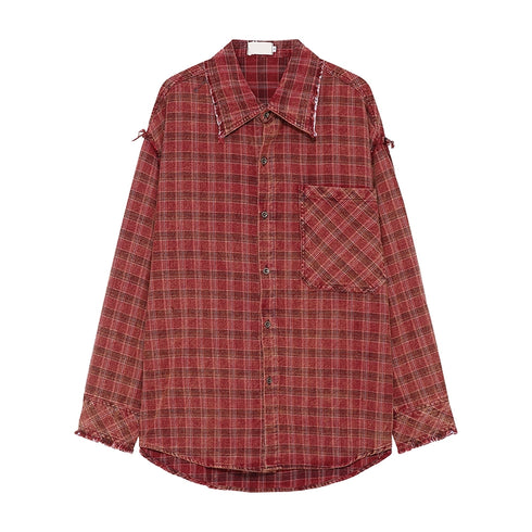 DISTRESSED PLAID FLANNEL