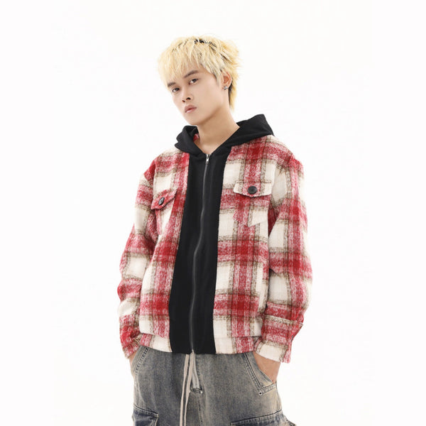 PLAID CARDIGAN JACKET