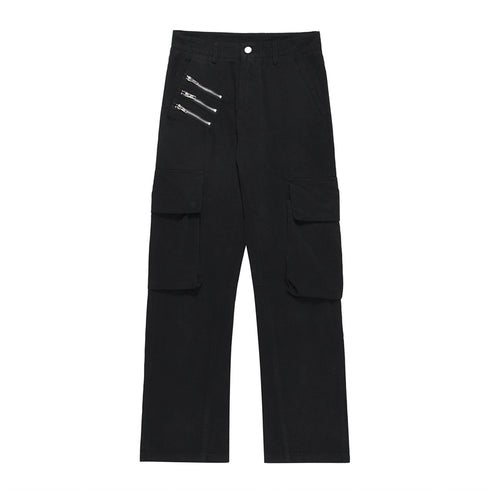ZIPPER CARGO JEANS
