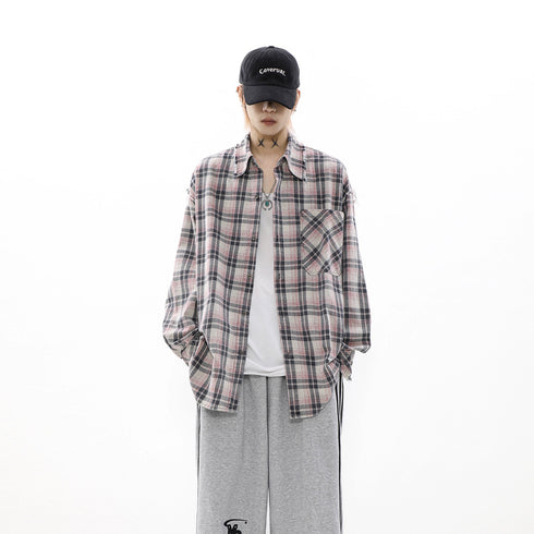 DISTRESSED PINK FLANNEL