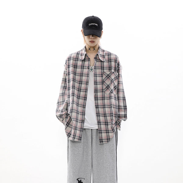 DISTRESSED PINK FLANNEL