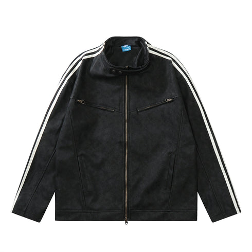 STRIPED MOTORCYCLE JACKET