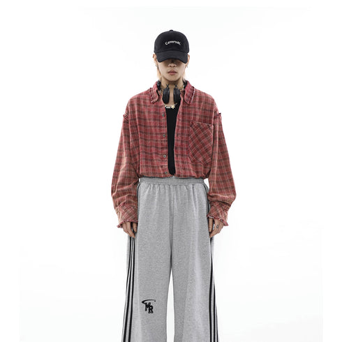 DISTRESSED PLAID FLANNEL