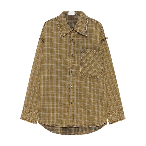 DISTRESSED PLAID FLANNEL