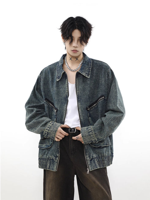 ELASTIC HEM DENIM JACKET