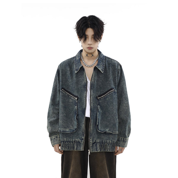 ELASTIC HEM DENIM JACKET