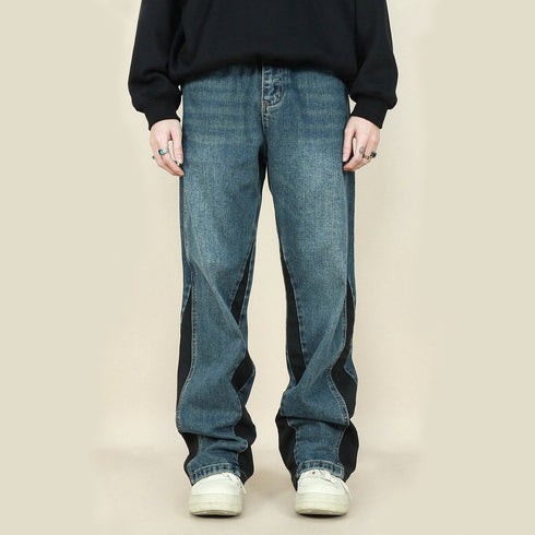 CONTRAST PANEL JEANS