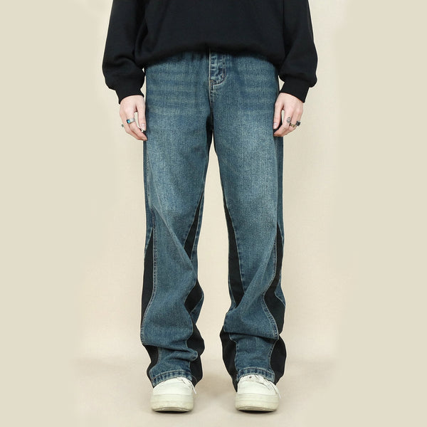 CONTRAST PANEL JEANS