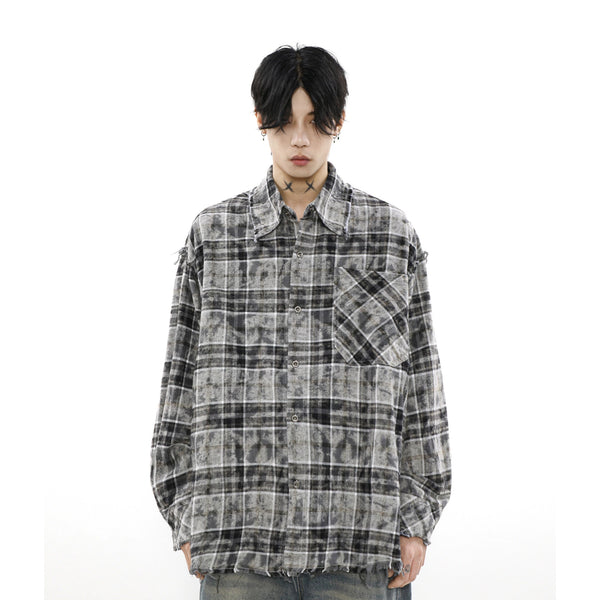 DISTRESSED SPLASH PLAID FLANNEL