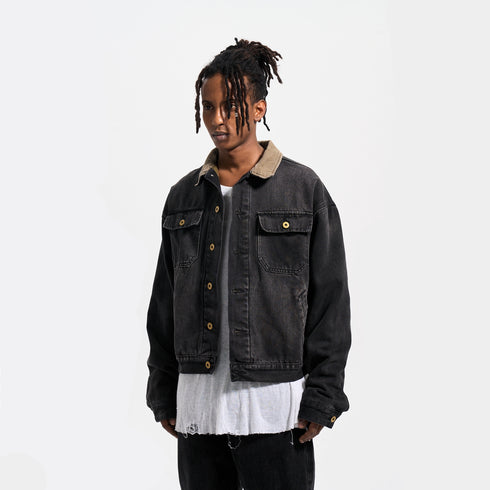 COLLARED DENIM JACKET