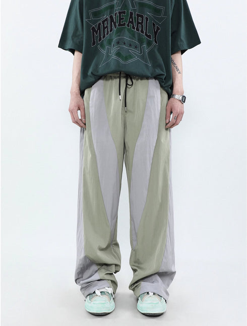 CONTRAST NYLON PANTS