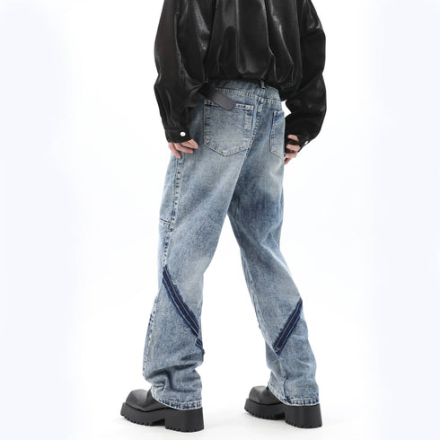 DISTRESSED PATCH JEANS