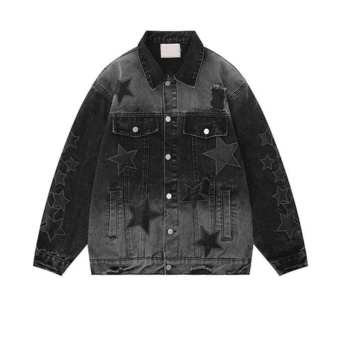 ARCHIVE No. 1011 DISTRESSED STAR DENIM JACKET