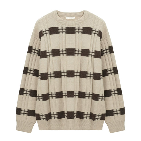 PATTERNED PLAID SWEATER