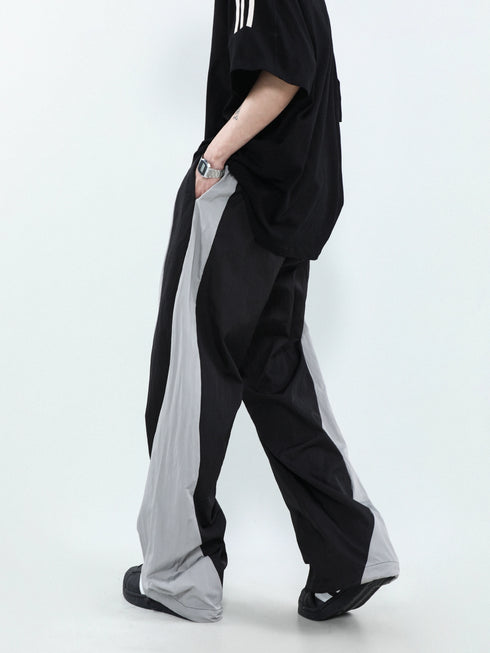 CONTRAST NYLON PANTS