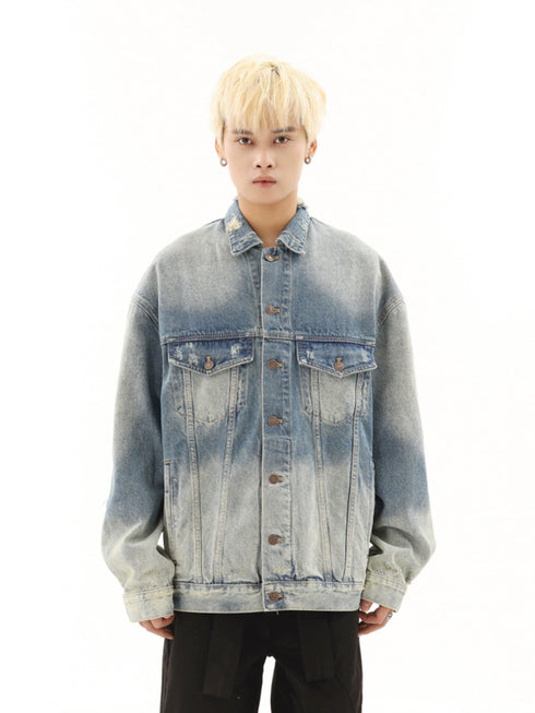 RIPPED PATCH DENIM JACKET