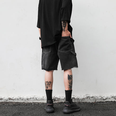 RAW EDGE DENIM SHORTS