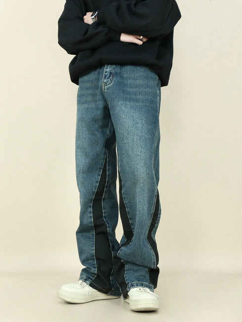 CONTRAST PANEL JEANS