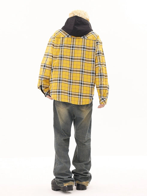 PLAID BUTTON-UP JACKET