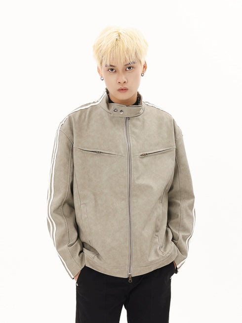 STRIPED MOTORCYCLE JACKET