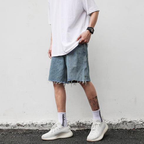 RAW EDGE DENIM SHORTS