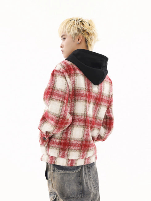 PLAID CARDIGAN JACKET