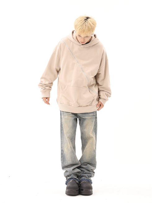 CROSSWISE ZIPPER HOODIE