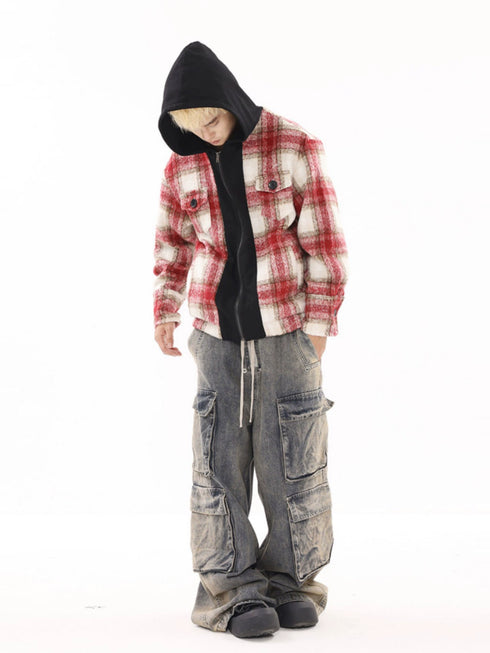 PLAID CARDIGAN JACKET