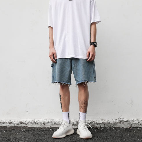 RAW EDGE DENIM SHORTS