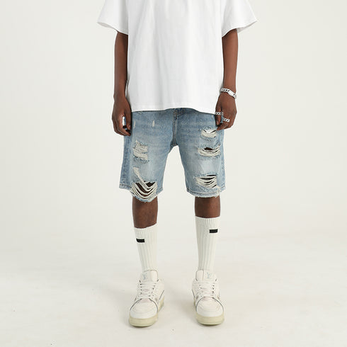 RIPPED DENIM SHORTS