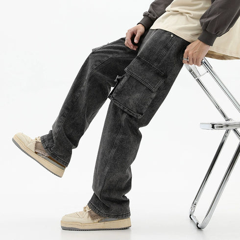 DISTRESSED POCKET JEANS