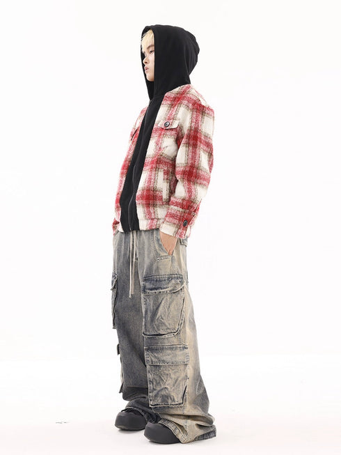 PLAID CARDIGAN JACKET