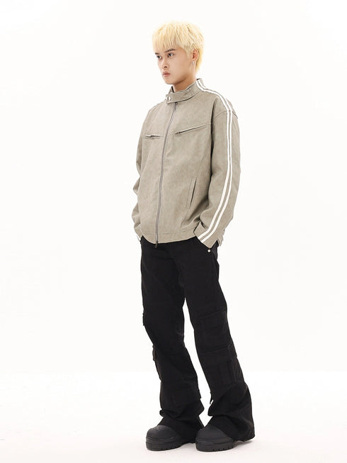 STRIPED MOTORCYCLE JACKET